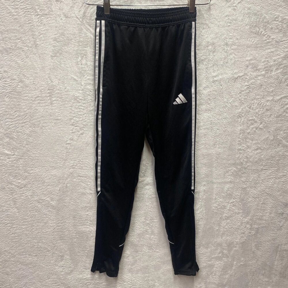 Adidas Aeroready Athletic Track Pants Womens XS Black Striped Training Ankle Zip